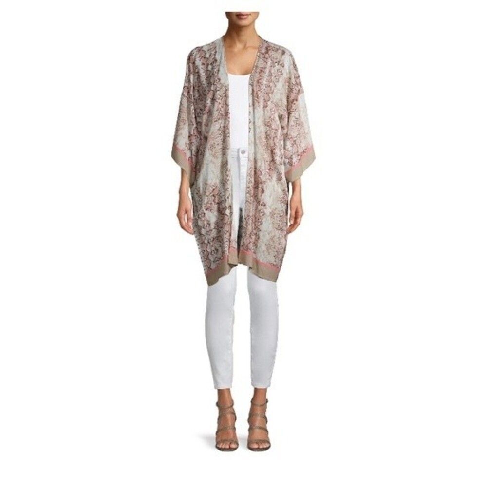 Time and Tru Snake Printed Kimono